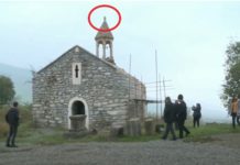 The Azerbaijanis removed the cross from the Spitak Khach (White Cross) Church